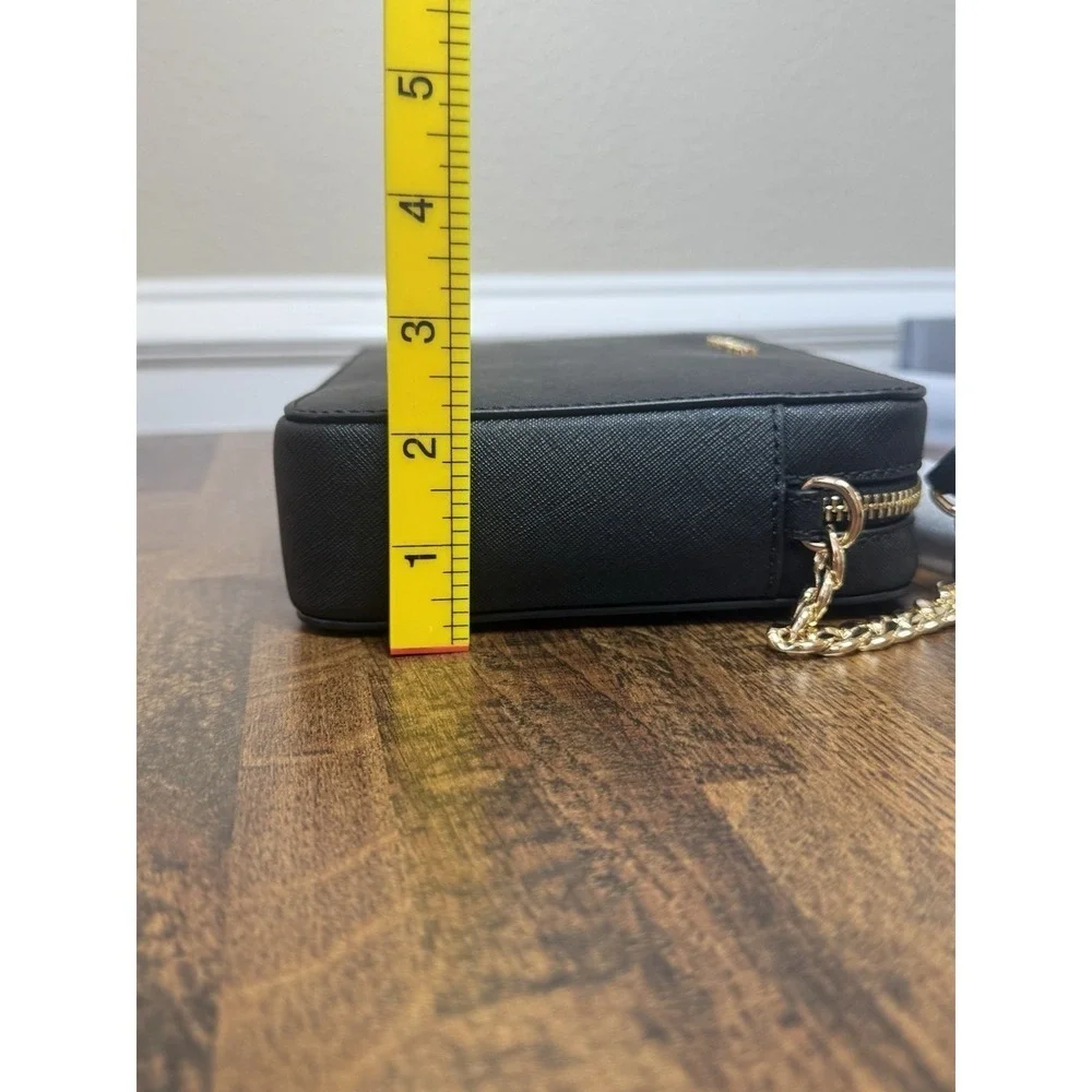Michael Kors Jet Set Item Large East West Black Gold Crossbody Bag $378